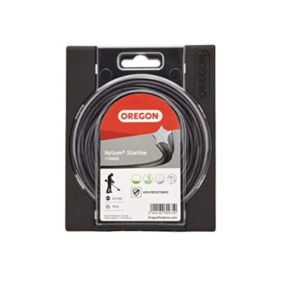 Afbeelding van Oregon Nylium Stervormig Maaidraad voor Grastrimmers en Bosmaaiers, Vijf Snijkanten Schone Afwerking, Hoogwaardig Heavy Duty Nylon, Past Op Benzine Grastrimmers, 2,4mm 15m (‎110985E)