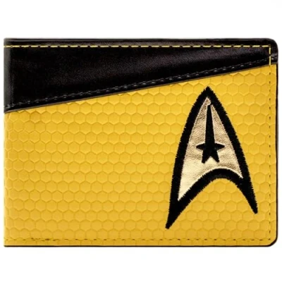 Afbeelding van USS Starfleet Emblem Final Frontier Command Uniform Portemonnee/Beurs Bi Fold Muntvak &amp; Kaarthouder, Geel