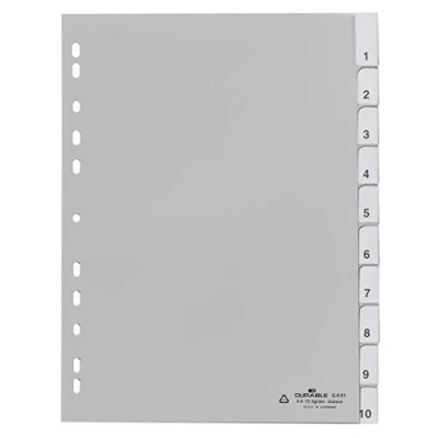 Afbeelding van Durable Tabbladen A4 10 delig gelaste tabs voorblad PP