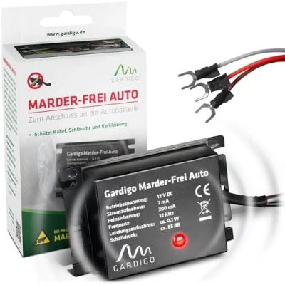 Afbeelding van Gardigo Marten Free Auto/Marter Bescherming Voor Auto I Verdediging Vogelverschrikker aansluiting op 12V autoaccu