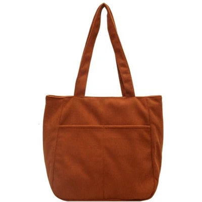 Afbeelding van Ibenzoa® Dames Corduroy Shopper Tas met Grote Capaciteit en Meerdere Opbergvakken voor Dagelijks Gebruik