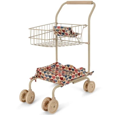 Afbeelding van Konges Sløjd Supermarkt winkelwagen / shopping trolley Met poppenzitje Coeur Bisous