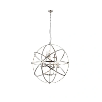 Afbeelding van Searchlight Antieke hanglamp Orbit 8 lichts zilver 2478 8SS