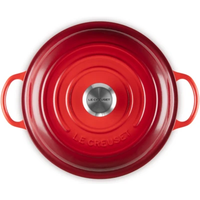 Afbeelding van Le Creuset Gietijzeren Braadpan Marmite Met Hoge Deksel 26cm Kersenrood