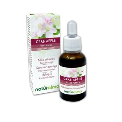 Afbeelding van Crab apple of Wilde appel (Malus pumila) Naturalma Bachbloesems Druppels 30 ml alcoholvrij vloeibaar extract Bloesemessences Veganistisch en