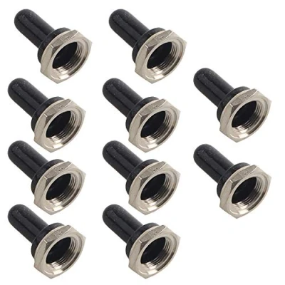 Afbeelding van Mintice 10 Stuks 12mm Zwart Tuimelschakelaar Waterdichte Afdekking Autoschakelaar Laars Rubber Bescherming Auto Vrachtwagen Boot
