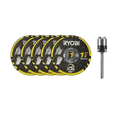 Afbeelding van RYOBI Set van 6 slijpschijven en 1 x Twist Lock boorhouder RAR301