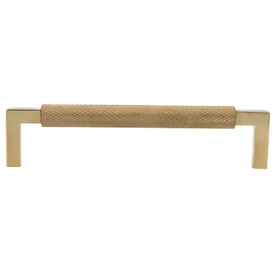 Afbeelding van Messtique Meubelgreep Knurled 135mm gepolijst messing ongelakt