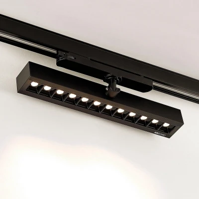 Afbeelding van Arcchio railverlichting 1licht kunststof, aluminium H: 12.8 cm zwart (RAL 9011) Inclusief lichtbron