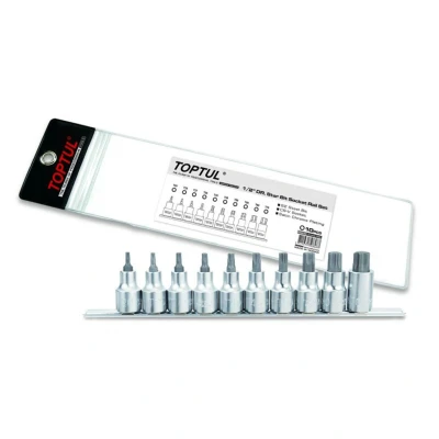 Afbeelding van TORX dopsleutelset TOPTUL 1/2 10Stk(T20 T25 T27 T30 T40 T45 T50 T55 T60 T70)