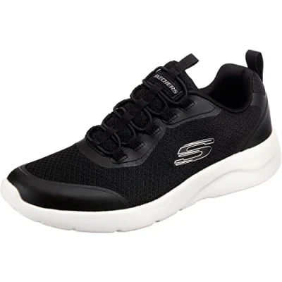 Afbeelding van Skechers Heren Dynamight 2.0 Setner Sneakers, Zwarte Mesh Synthetische Witte Trim, 39 EU