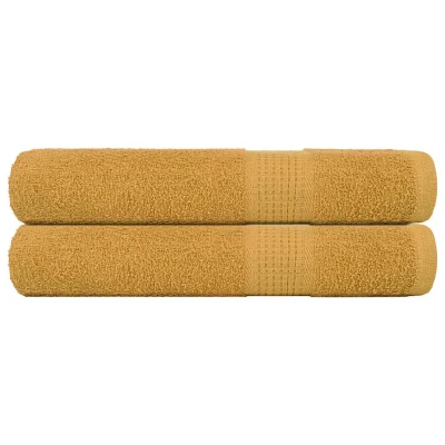 Afbeelding van vidaXL Handdoeken 2 st 100x200 cm 360 g/m² 100% katoen goudkleurig