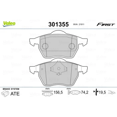 Afbeelding van Valeo Remblokset 301355