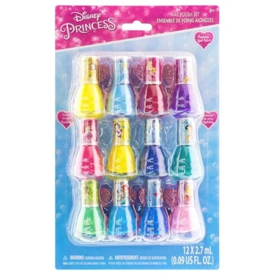 Afbeelding van Disney Princess Townley Girl niet giftige peel off op waterbasis sneldrogende nagellak met nagelscheiderscadeauset voor kinderen/meisjes12 stuks perfect feestjes, make overs