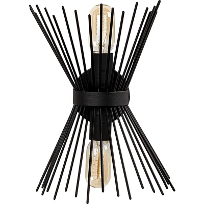Afbeelding van Moderne Wandlamp 2 x E27 fitting Zwart Lagos