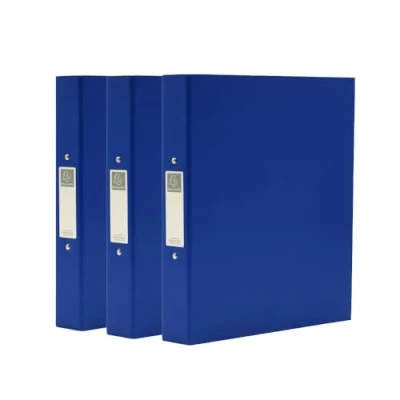 Afbeelding van Exacompta A4 ringmap, 30 mm rug, 2 ringen, documentenmap, gesorteerd, pak van 3 in blauw, briefpapier mappen voor archiveren papierwerk en documentenorganisatie 226/0002Z