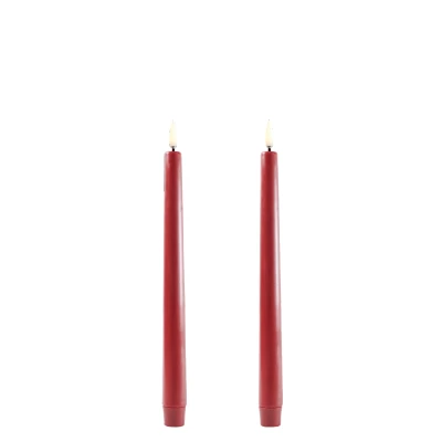 Afbeelding van Uyuni Led Tafelkaars Karmijnrood 25CM Set van 2