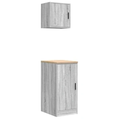 Afbeelding van vidaXL Garagekasten 2 st bewerkt hout sonoma grijs
