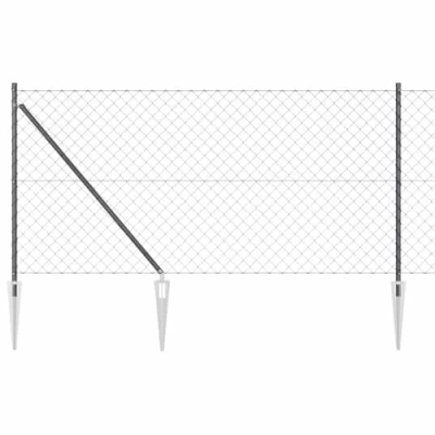 Afbeelding van vidaXL Kettenschrik met 7 Spijkerposts 1x10 m Gegalvaniseerd Staal