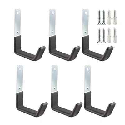 Afbeelding van PYBTOOL robuuste garagehaak van staal, multifunctionele haak voor het opbergen garages, organizer tuingereedschap in de garage, wandmontage staal