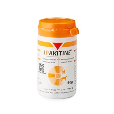 Afbeelding van Vetoquinol Ipakitine 60 g aanvullend voer voor katten en honden ter ondersteuning van de nieren bij nierinsufficiëntie