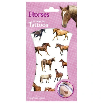 Afbeelding van Funny Products kindertattoos Horses junior papier 12 stuks