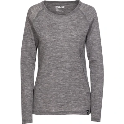 Afbeelding van Dlx Damen Funktionsunterwäsche Libra Female Merino Base Layer Top Dark Grey Marl S