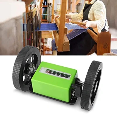Afbeelding van Rollenteller, 6 cijferige meter rollende mechanische lengteteller meterteller rolwiel voor het meten van textieldruk kunstleer met telbereik 0 99999,9