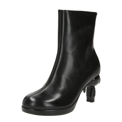 Afbeelding van KARL Lagerfeld IKON Island MIDI ZIP BOOT Enkellaarsjes met plateauzool, Dames, Maat: 36, Black Leer