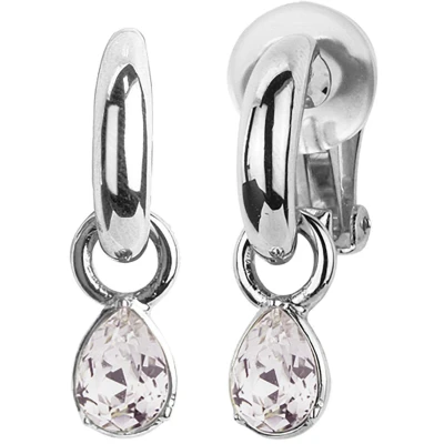 Afbeelding van Traveller Clip Oorbellen Oorclips Dames Hangers Zilverkleurig Kristal Preciosa Crystals Oorhangers 27 mm 157458
