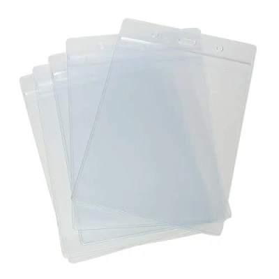 Afbeelding van CKB Ltd 20x A6 Verticale Extra Grote Portret Clear ID Badge Kaarthouders Plastic Pocket Pouches 17.5cm x 11.8cm Houdt kaartformaat 105 148mm