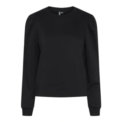 Afbeelding van PIECES Pcchilli Ls Puff Sweat Noos Cp Bc Sweatshirt voor dames, zwart, M