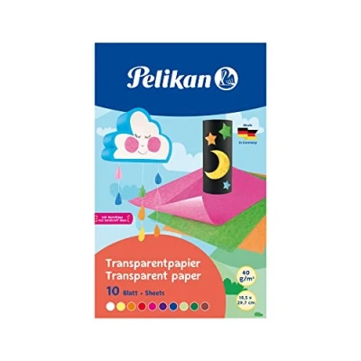 Afbeelding van Pelikan 137943 Transparant papier niet gegomd 10 vel, 30x18 cm, kleuren
