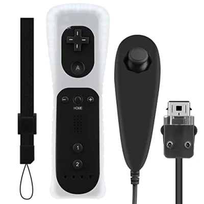 Afbeelding van OSTENT Motion Sensor Ver Controlemechanisme + Bedrade Nunchuck Combo voor Nintendo Wii console, Kleur Zwart