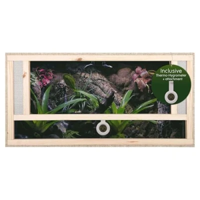 Afbeelding van Terrarium: Houten Terrarium voor Reptielen Zijventilatie van OSB Hout Eenvoudig te monteren 100 x 60 m