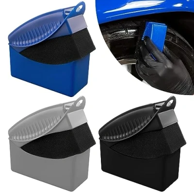 Afbeelding van Nizirioo Tire Dressing Applicator Pad: 3 stuks auto reinigingsspons met deksel applicatiespons bandenglans bandenverzorging voor de auto, bandenreinigingsgereedschap banden bandengel bandenzalf