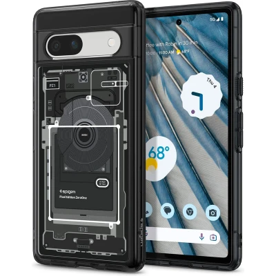Afbeelding van Spigen Ultra Hybrid Geschikt voor Google Pixel 7a Back Cover Zero One Zwart