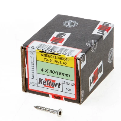 Afbeelding van Kelfort Vlonderschroef platverzonken kop RVS A2 T20 4.0 x 60/36mm