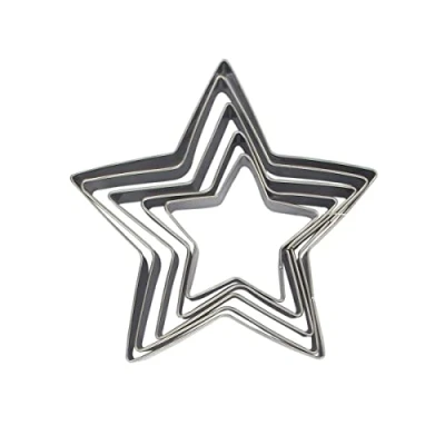 Afbeelding van Zenker 44813 uitsteekvormen, ster, set van 5, stervorm, roestvrij staal, zilver, 6 12 x 2,5 cm