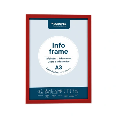 Afbeelding van Infokader Europel zelfklevend A3 rood