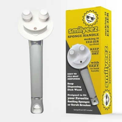 Afbeelding van Smilyeez Daddy Handvat Zeep Doseerhandvat voor Scrub Spons (Wit) Tweede Generatie