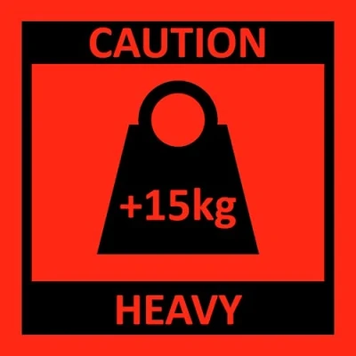 Afbeelding van Verzendlabels, waarschuwingsetiketten + 15 kg Caution Heavy stickers, 100 stuks, 10 x cm
