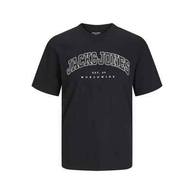 Afbeelding van Jack &amp; Jones Junior Jjecaleb Varsity TEE O NECK Tshirt print voor kinderen, Maat: 98, Black