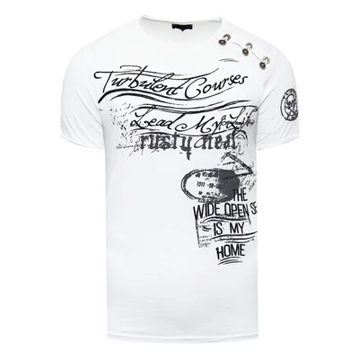Afbeelding van Rusty Neal Tshirt print, Heren, Maat: Large, Weiß
