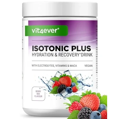 Afbeelding van Isotonic Plus Isotone Sportdrank Bessenmix Smaak Met Elektrolyten &amp; Maca Voor Hydratatie Herstel Vit4ever