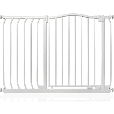 Afbeelding van Bettacare Hondenhekje met Gebogen Bovenkant Assortiment, 98cm 107cm (69 opties beschikbaar), Mat Wit, Drukfit Hekje voor Hond en Puppy, Huisdieren Honden, Eenvoudige Installatie