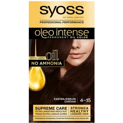 Afbeelding van 3x Syoss Oleo Intense Haarverf 4 15 Kastanje Bruin