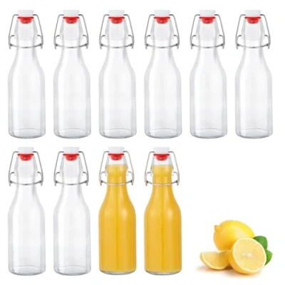 Afbeelding van Zanfqvo Set van 10 glazen flessen 250 ml met beugelsluiting, stuks kleine om te vullen