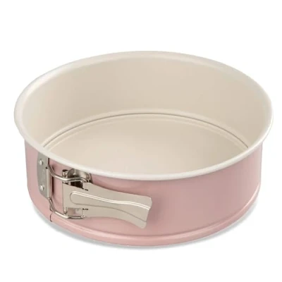 Afbeelding van Dr. Oetker Springvorm Ø 20 cm met platte bodem, ronde taartvorm uit de serie Modern Baking retro design tweekleurige, keramisch versterkte premium antiaanbaklaag (roze/crème)