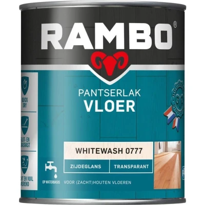 Afbeelding van rambo pantserlak vloer transparant zijdeglans 0777 whitewash 2.5 ltr